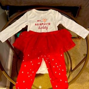 2 piece Valentine baby girl outfit